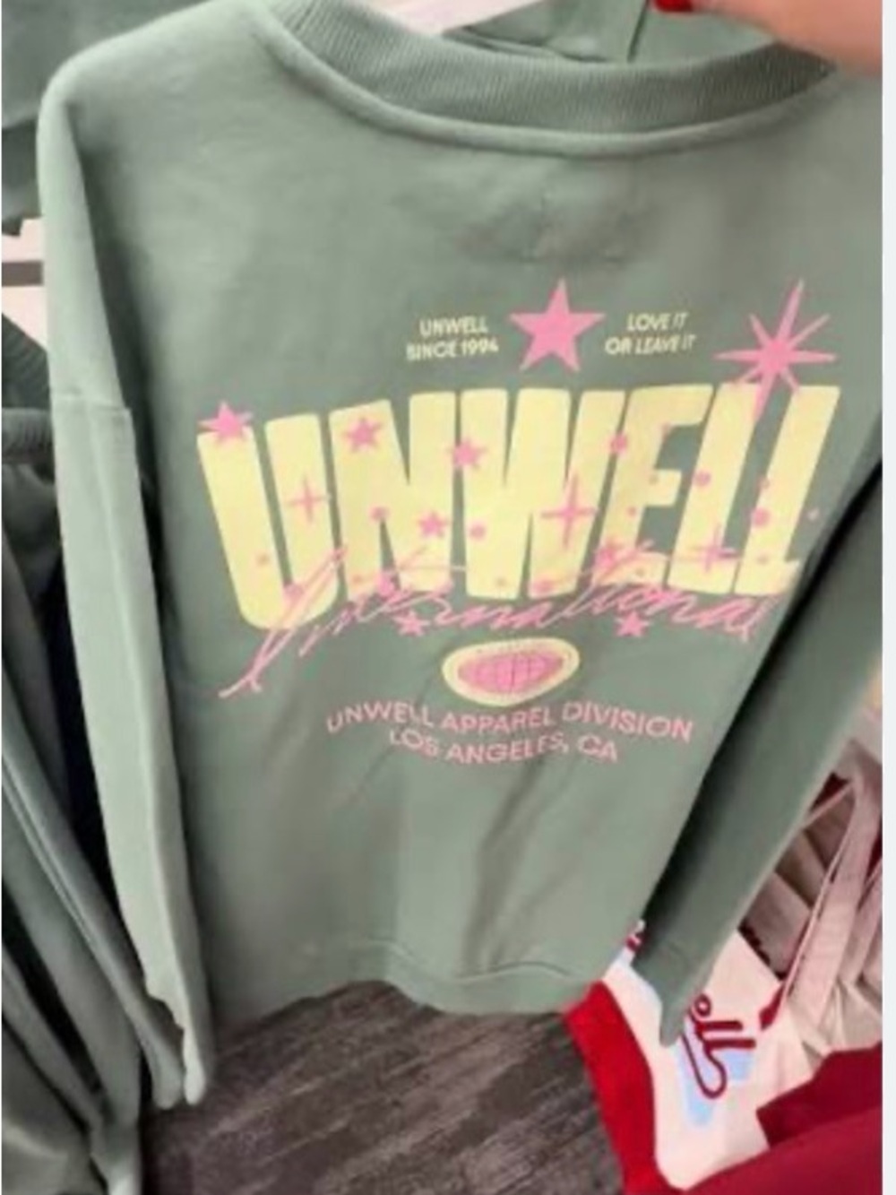 Unwell Women's Sage Green Graphic Sweatshirt